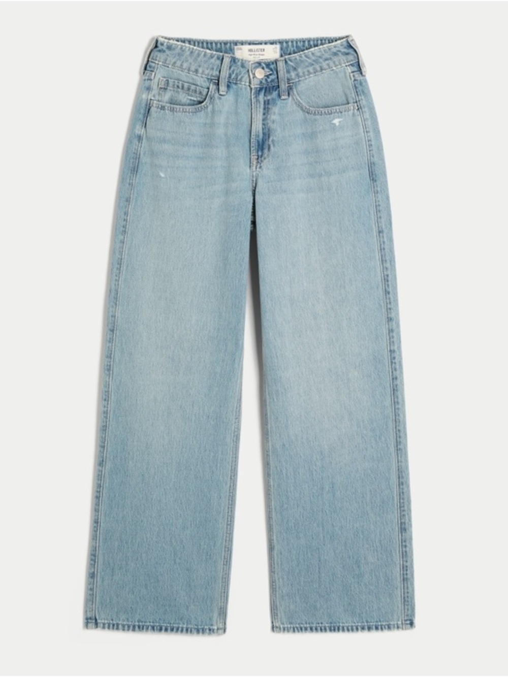 Hollister Ultra High-Rise Baggy Light Blue Wash Denim Jeans 2R/26R